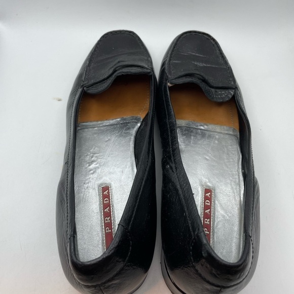 Prada black leather penny loafers women’s EU 37.5 - Picture 7 of 11
